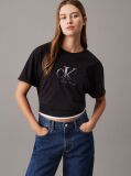 Μαύρο T-shirt Με Λογότυπο Σε Άνετη Γραμμή  Γυναίκα