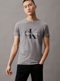 Grey Monogram Slim T-Shirt  Men