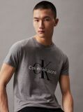 Grey Monogram Slim T-Shirt  Men