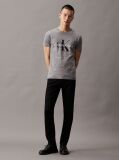 Grey Monogram Slim T-Shirt  Men