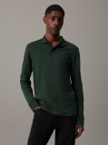 Green Slim Long Sleeve Polo Shirt  Men