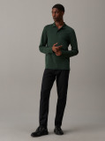 Green Slim Long Sleeve Polo Shirt  Men