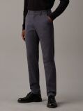 Grey Slim Sateen Chino Trousers  Men