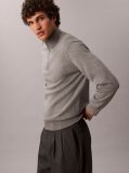 Grey Quarter Zip Jumper  Men