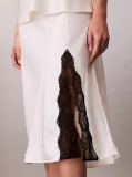 White Matte Shine Satin Skirt  Women