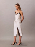 White Matte Shine Satin Skirt  Women