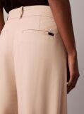 Khaki Wide Leg Chino Trousers  Women