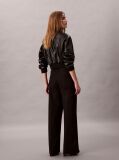 Black Wide Leg Chino Trousers  Women