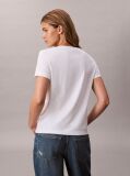Λευκό Άνετο T-shirt Με V-Λαιμόκοψη Και Μονόγραμμα  Γυναίκα
