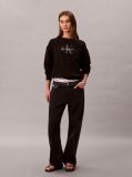 Black Cropped Monogram Sweatshirt  Women