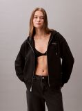 Μαύρο Hoodie με Φερμουάρ Και Λογότυπο  Γυναίκα