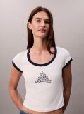 Λευκό Κοντομάνικο T-Shirt  Γυναίκα