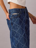 Denim Baggy Χαμηλόμεσο Τζιν Με Μονόγραμμα Παντού  Γυναίκα