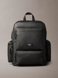 Black Utility Pocket Backpack  Men