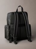 Black Utility Pocket Backpack  Men