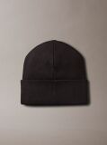 Black Emblem Logo Beanie  Men
