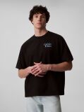 Black Script Logo Graphic Relaxed T-Shirt  Men