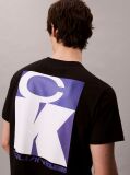 Μαύρο Άνετο T-Shirt Με Έντονο Λογότυπο  Άνδρας