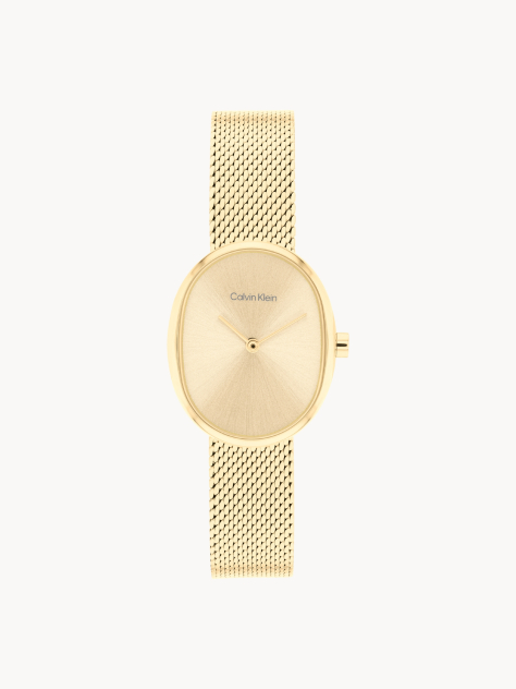 Gold Euphoria Gold Plated Steel Oval Watch  Women