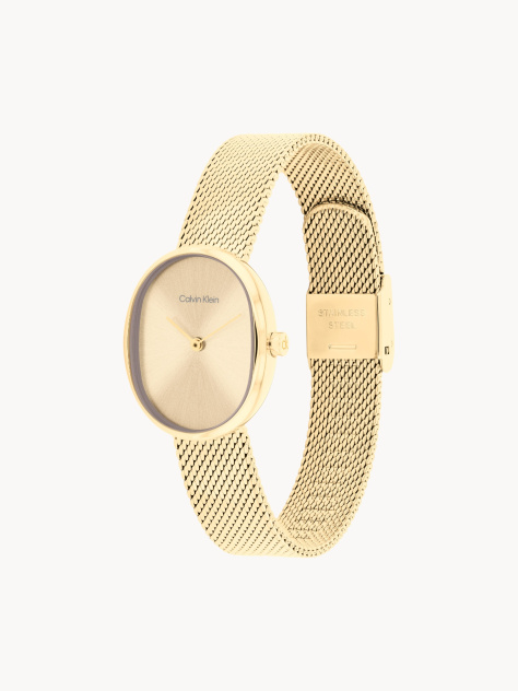 Gold Euphoria Gold Plated Steel Oval Watch  Women