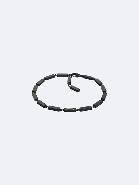 Black Essential Links Bar Chain Bracelet  Men