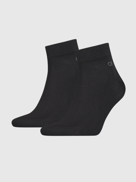 Black Calvin Klein Men's Quarter Socks 2 pack  Men