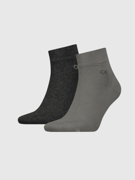 Grey Calvin Klein Men's Quarter Socks 2 pack  Men