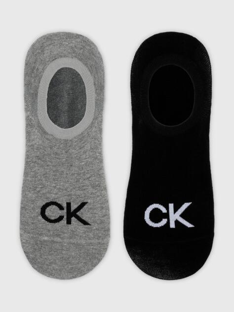 Grey 2 Pack Logo Invisible Socks  Men