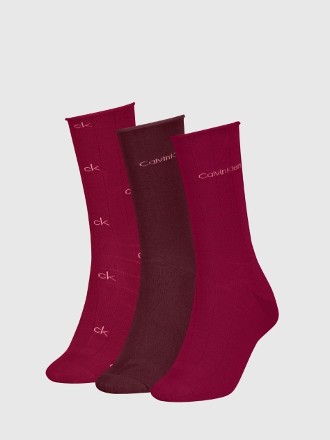 Red 3 Pack Classic Socks  Women