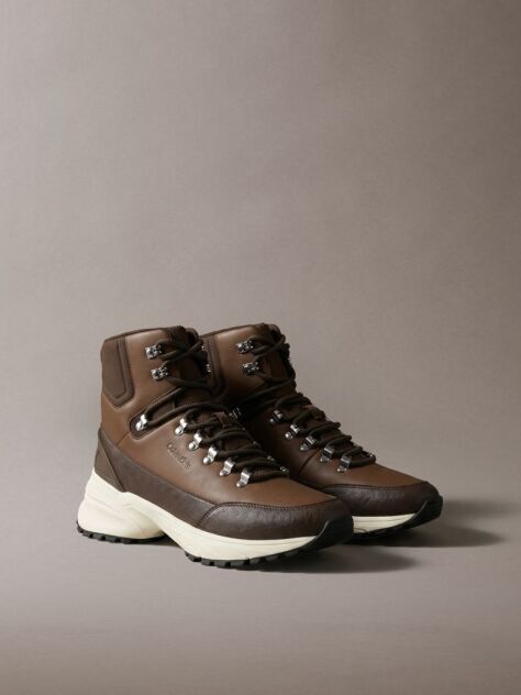 Brown Leather Hybrid Hike Runner Boots  Men