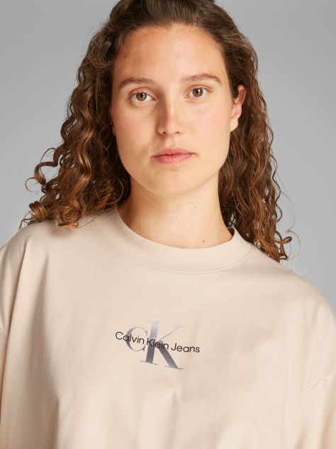 Beige Boyfriend Monogram T-shirt  Women