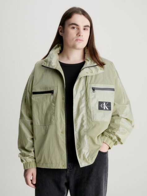 Green Relaxed Utility Track Jacket  Men