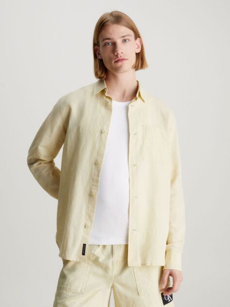 Green Linen Cotton Shirt  Men
