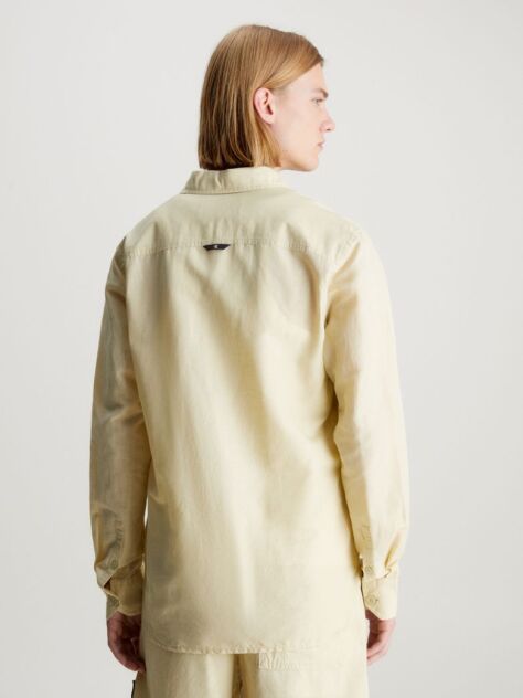 Green Linen Cotton Shirt  Men