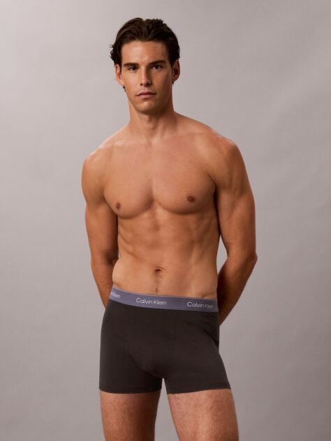 Black 3 Pack Relaxed Dart Trunks - Icon Cotton Stretch  Men