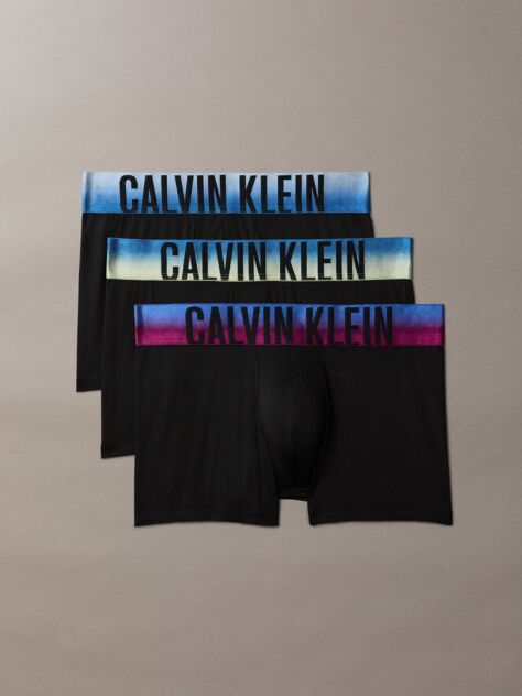 Black 3 Pack Microfibre Trunks - Intense Power  Men