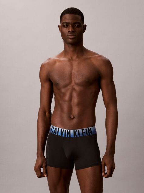 Black 3 Pack Microfibre Trunks - Intense Power  Men