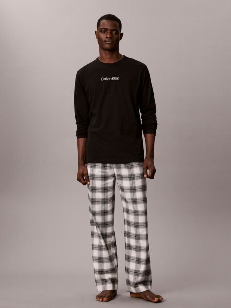 Black Flannel Pyjama Set  Men