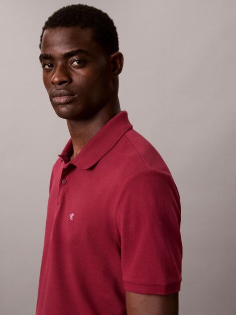 Κόκκινο Polo T-Shirt Από Βαμβάκι Πικέ  Άνδρας