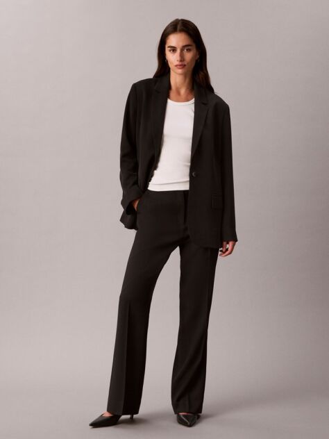 Black Soft Twill Classic Blazer  Women