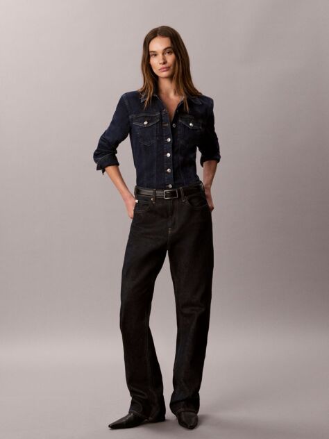 Denim Sculpt Denim Trucker Button-Down Shirt  Women
