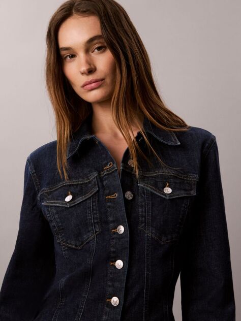 Denim Sculpt Denim Trucker Button-Down Shirt  Women