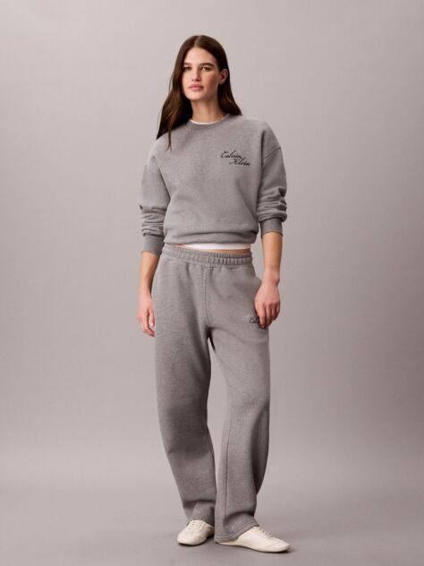 Grey Cotton Fleece Bubble Hem Sweatshirt  Women