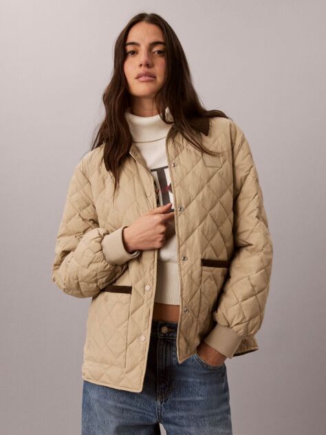 Beige Quilted Liner Jacket  Women