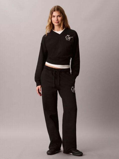 Black Terry Graphic Logo Sweatpants  Women