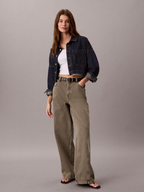 Denim Cropped Denim Shirt  Women