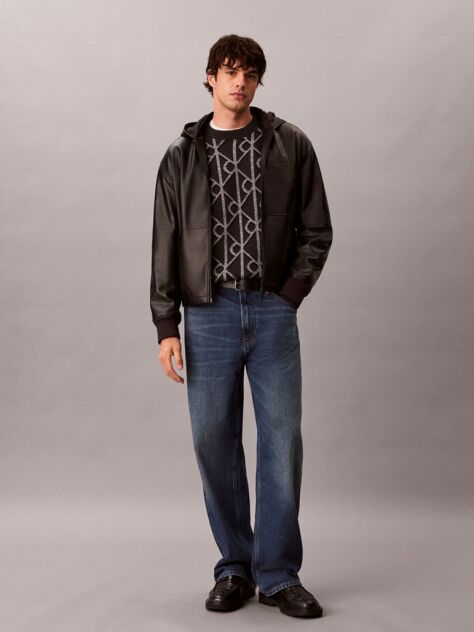 Grey Wool Blend Logo Jacquard Jumper  Men