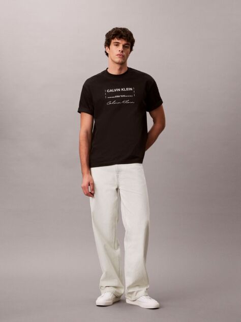 Μαύρο T-Shirt Με Γραφικό Λογότυπο  Άνδρας
