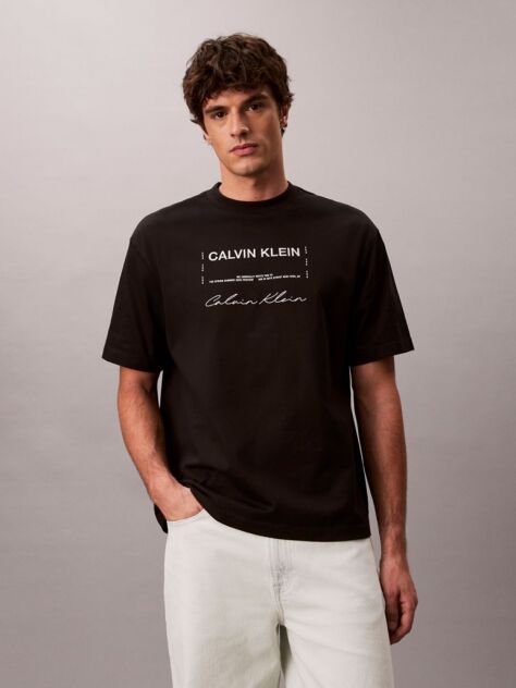 Μαύρο T-Shirt Με Γραφικό Λογότυπο  Άνδρας