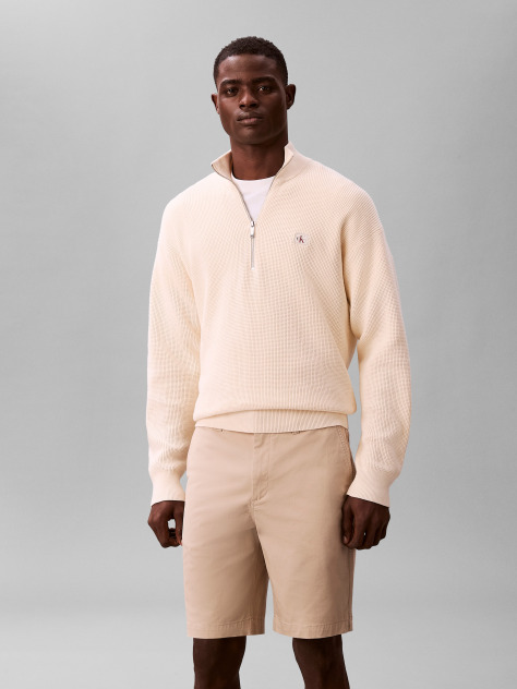 White 9" Straight Chino Shorts  Men